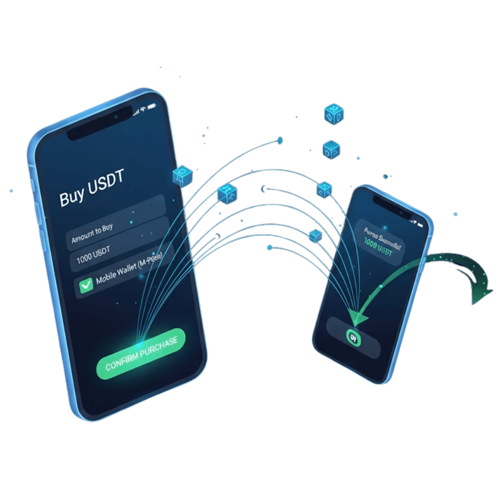 Illustration of DhaqsoPay mobile experience